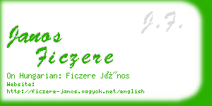 janos ficzere business card